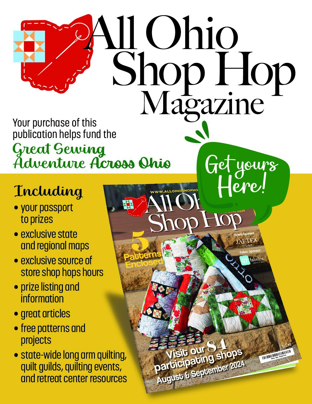 All Ohio Shop Hop 2024 Magazine Pins & Needles